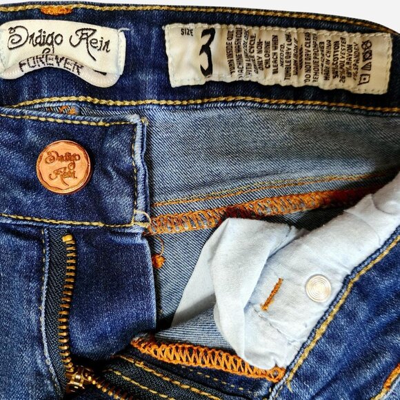 Indigo Rein Skinny Distressed Jeans size 3 - Picture 3 of 8
